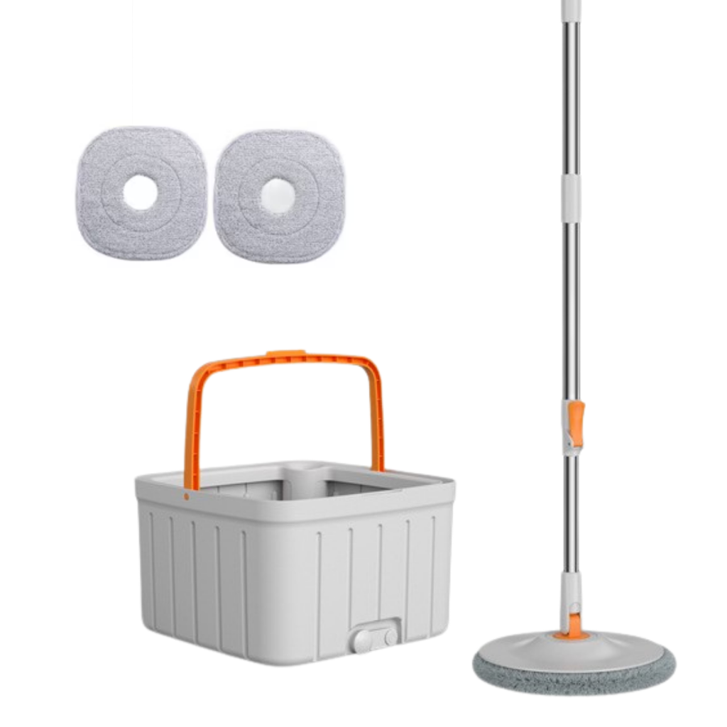 Mop rotativ cu găleată Dreamramp® Rotund Alb-Portocaliu