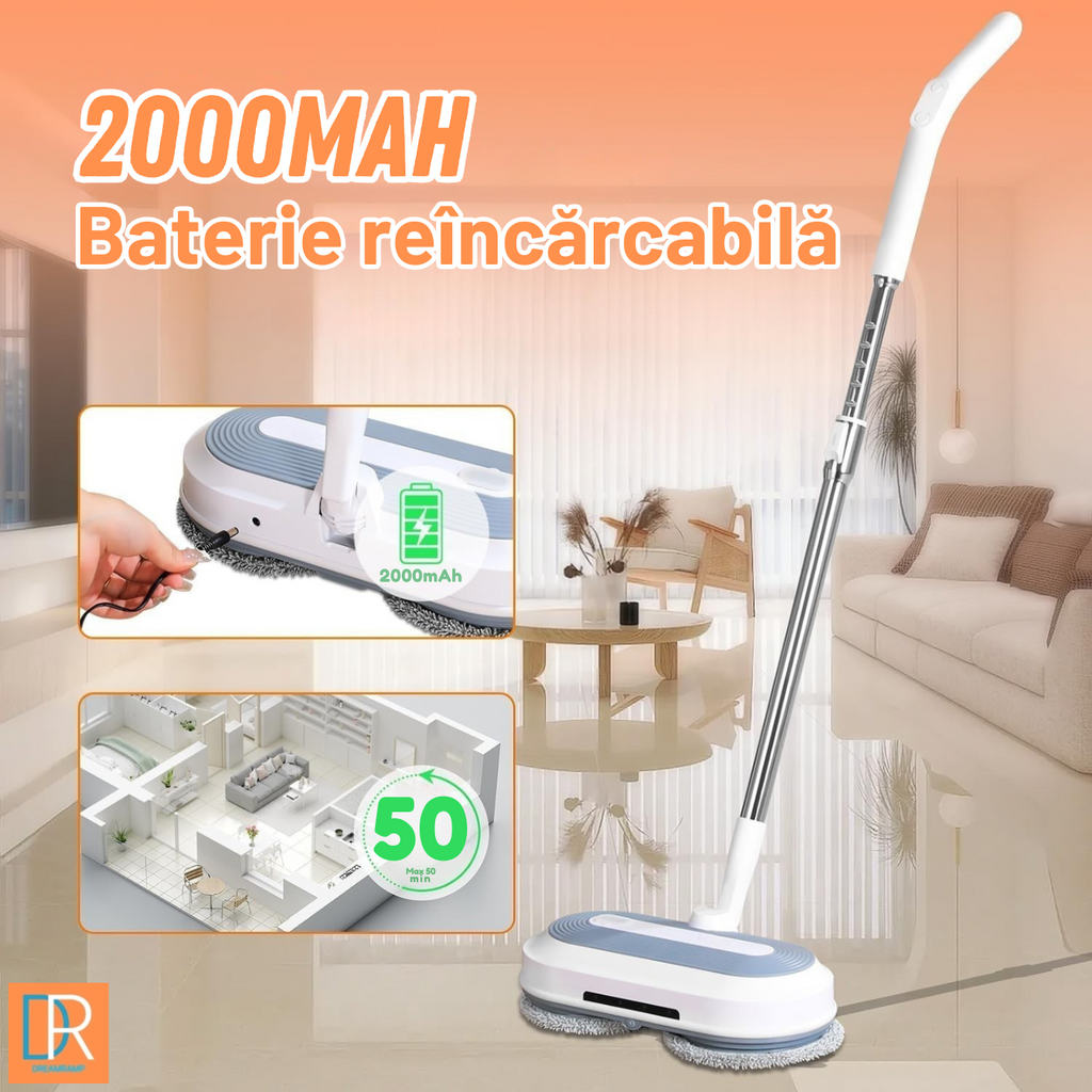 Mop electric rotativ Dreamramp® cu motor dual de 30 W