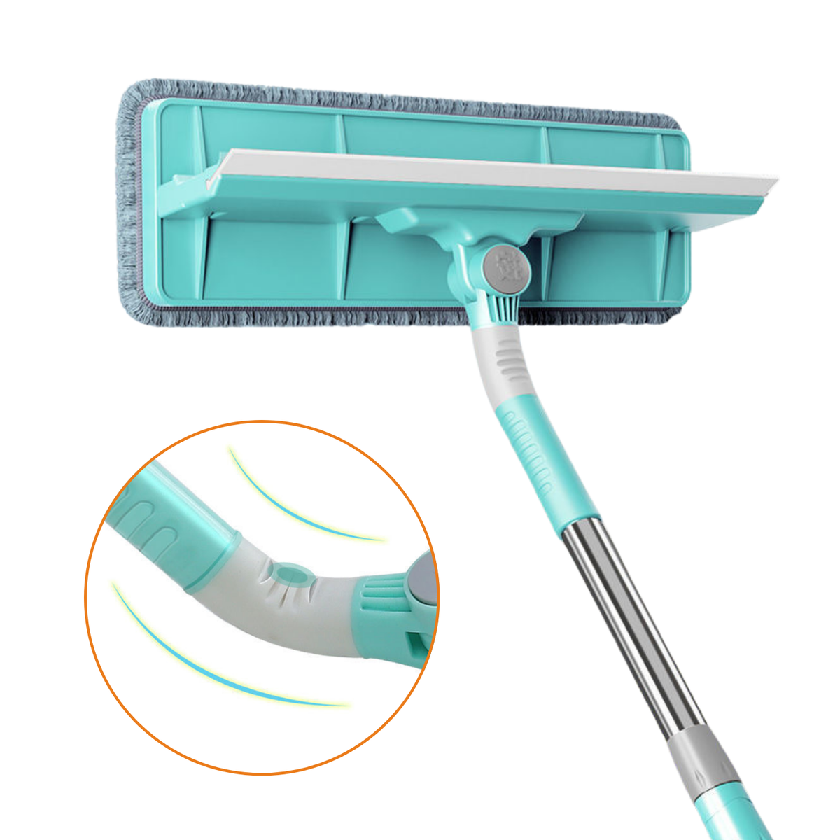 Mop plat Dreamramp® 2 în 1 cu cap rotativ la 180°