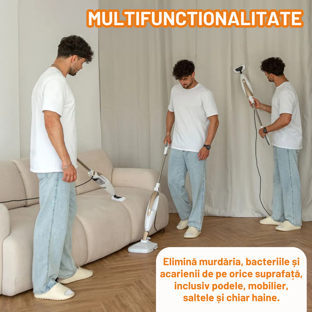 Mop cu aburi Dreamramp® cu cap mobil la 90°