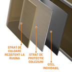 Mop rotativ cu găleată Dreamramp® Inox Auriu – lavete reutilizabile din microfibră