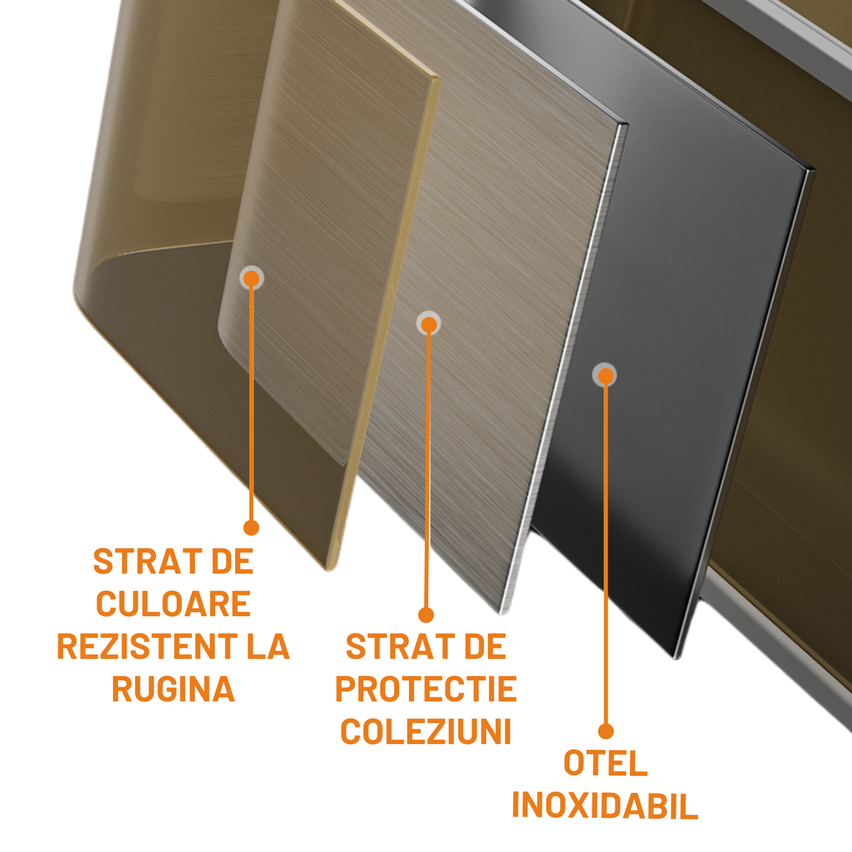 Mop rotativ cu găleată Dreamramp® Inox Auriu – lavete reutilizabile din microfibră