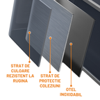 Mop rotativ Dreamramp® Inox Integral Argintiu cu cap rotativ, sub mobilier
