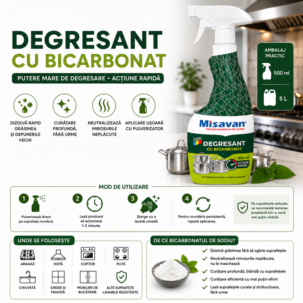 Degresant cu bicarbonat de sodiu 500 ml, imagine de prezentare a produsului
