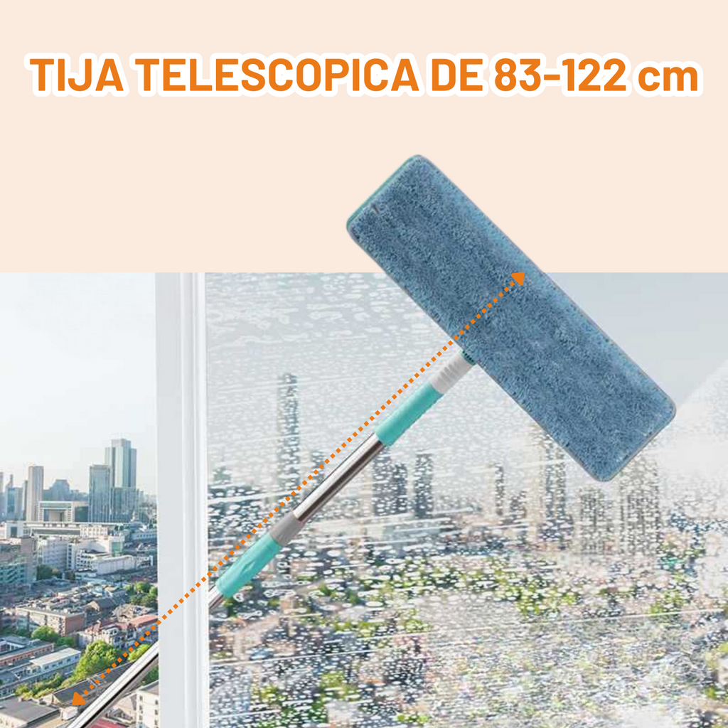 Mop plat 2 în 1 Dreamramp® cu racletă, pentru suprafețe delicate
