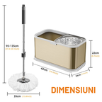Setul de mop rotativ cu găleată din inox auriu Dreamramp®, vedere de ansamblu