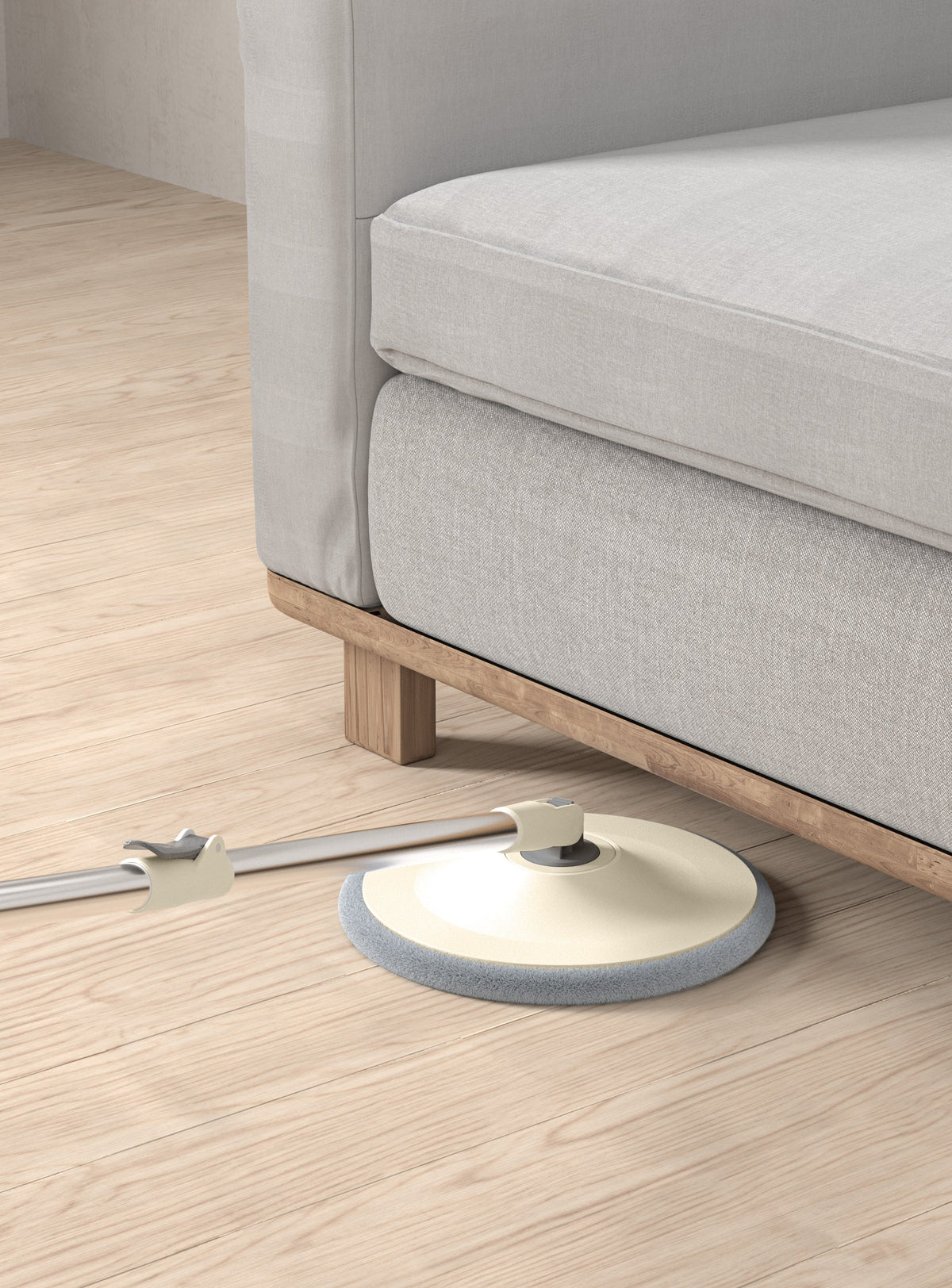 Mop rotativ Dreamramp® Rotund Bej cu găleată cu două compartimente