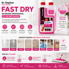 Detergent pentru pardoseli cu uscare rapidă 1 L, suprafețe compatibile și mod de dozare