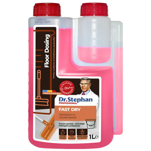 Detergent pentru pardoseli cu uscare rapidă, flacon de 1 L cu dozator integrat