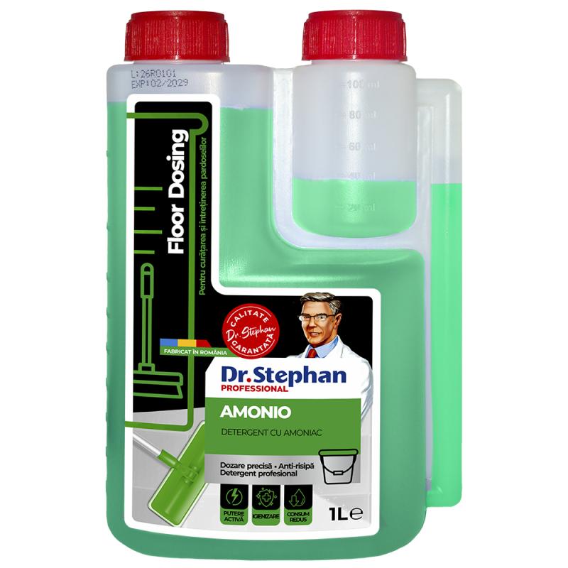 Detergent pentru pardoseli cu amoniac, flacon de 1 L cu dozator integrat