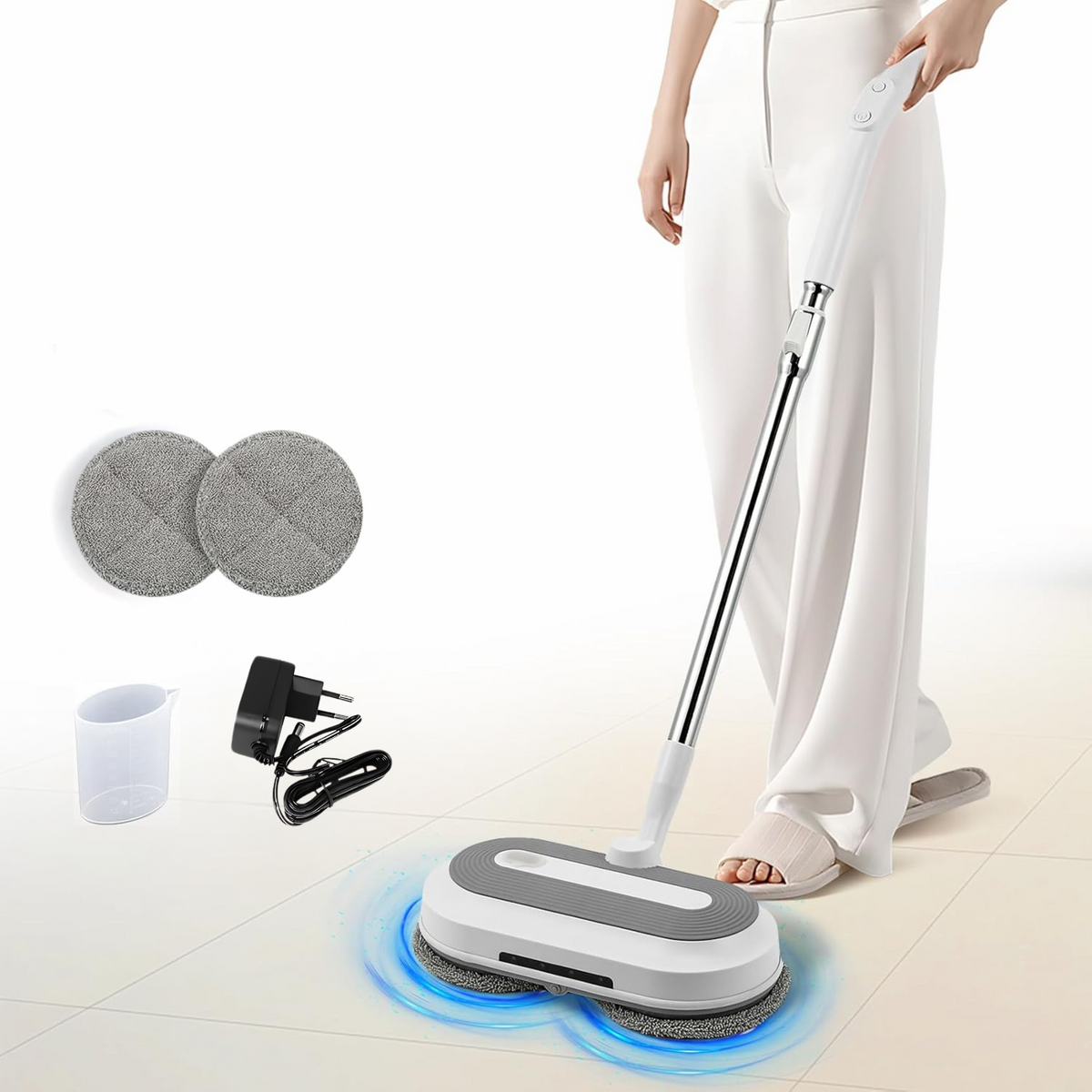 Mop electric rotativ Dreamramp® cu pulverizator integrat și lumină LED