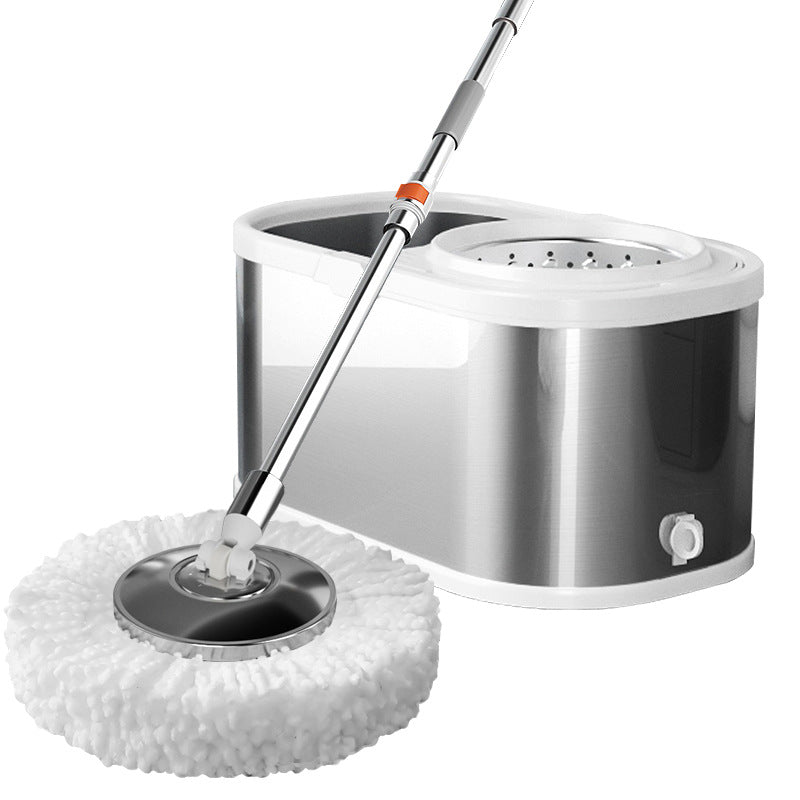 Găleată de mop integral din inox Dreamramp cu centrifugă, roți și robinet