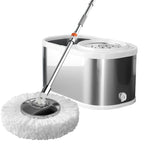 Găleată de mop integral din inox Dreamramp cu centrifugă, roți și robinet