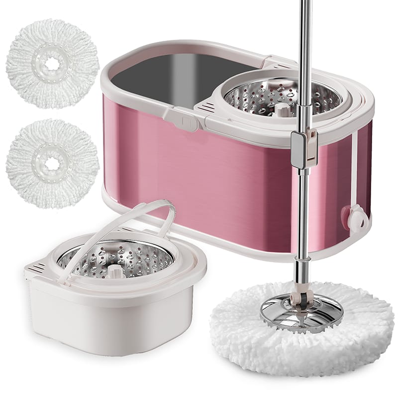 Mop cu găleată ovală din inox roz Dreamramp