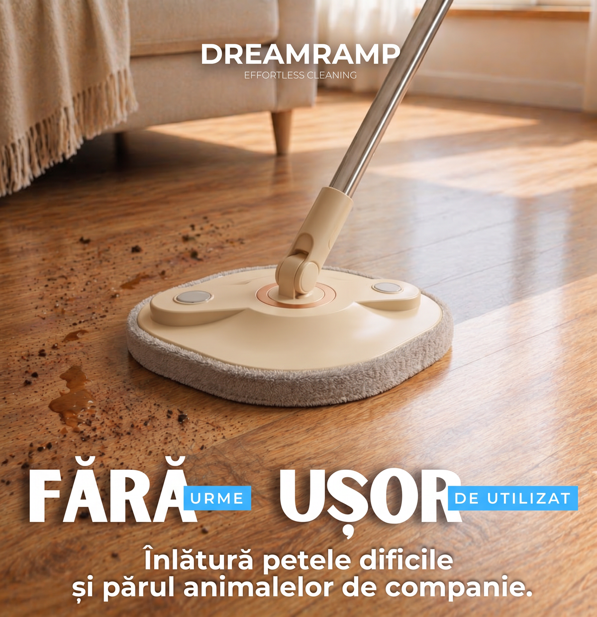 Mop SOFT Bej – parchet curat, fără urme