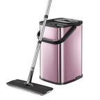 Set mop plat cu găleată din inox roz lucios Dreamramp