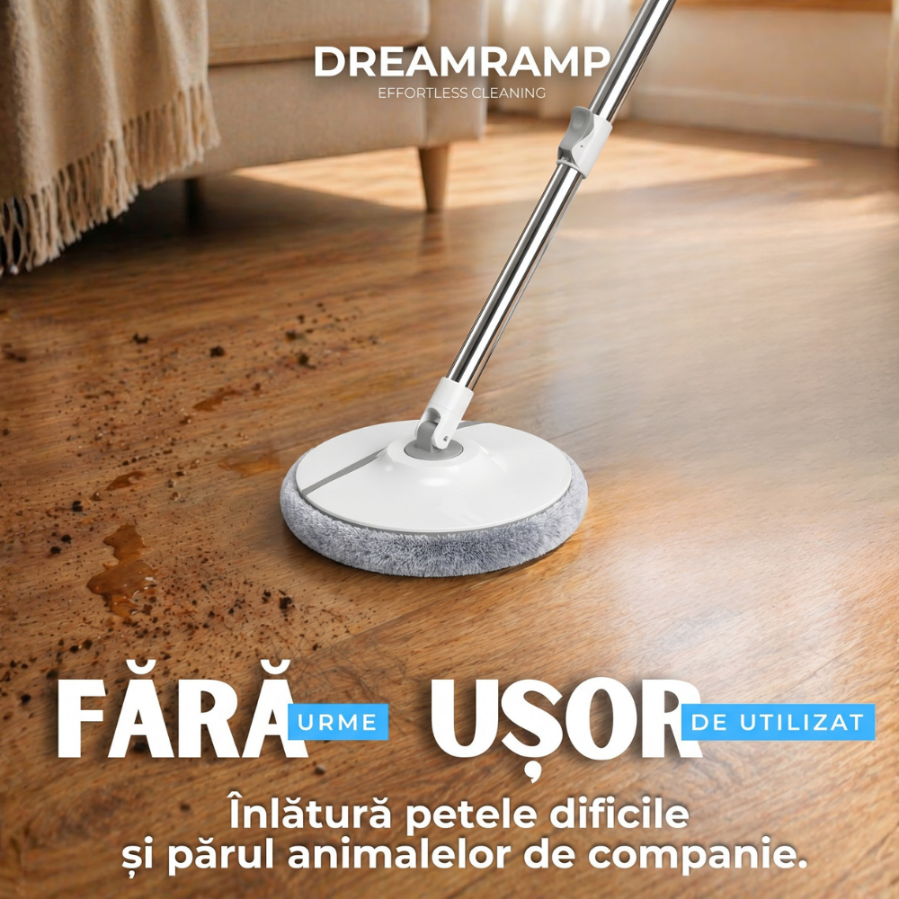 Mop rotativ Dreamramp cu cap la 90 de grade spălând plinta – imagine 5