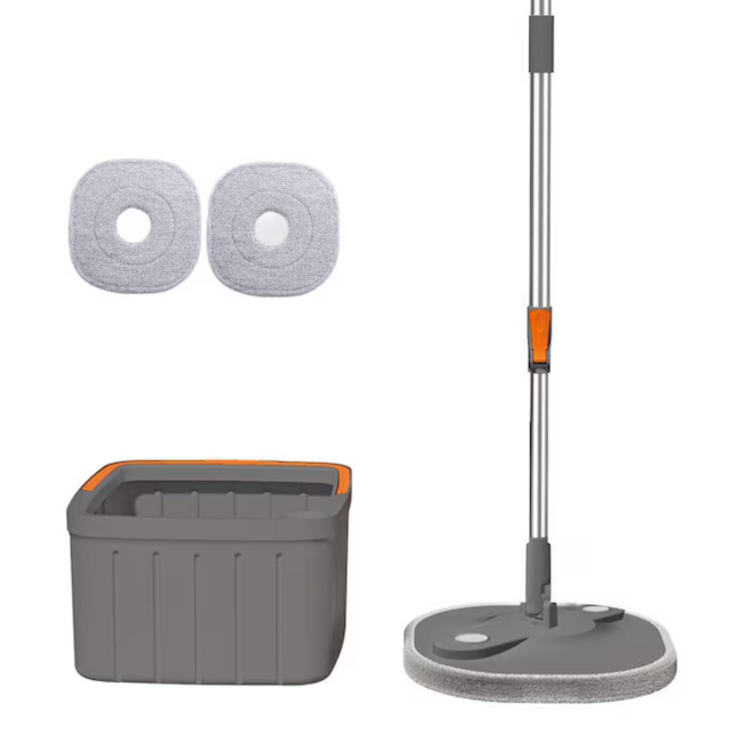 Mop rotativ pătrat Dreamramp SOFT pentru parchet cu găleată compactă