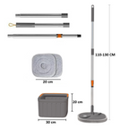 Mop rotativ pătrat Dreamramp SOFT pentru parchet cu găleată compactă – imagine 7