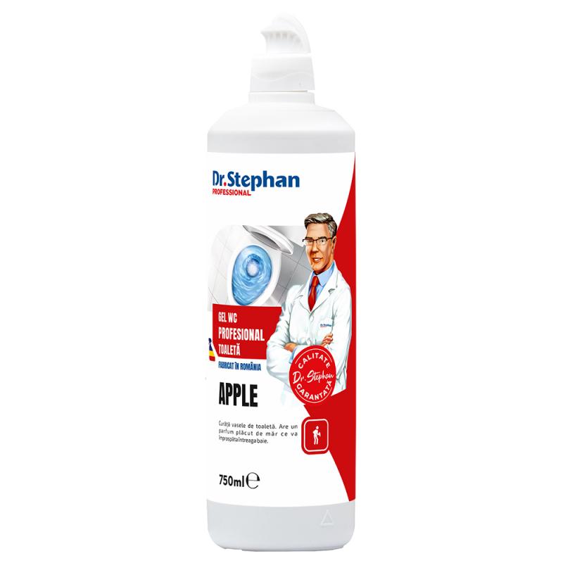 Gel WC parfumat cu aromă de măr, flacon de 750 ml cu capac special