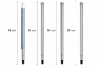 Cele patru segmente de 36 cm ale tijei din inox pentru mop plat