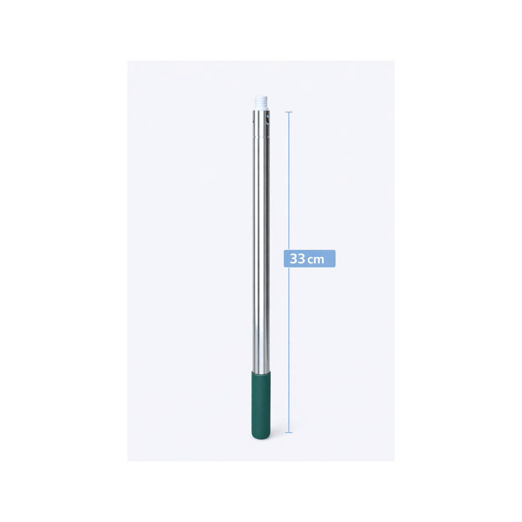 Tijă de prelungire din inox de 33 cm pentru mop rotativ Dreamramp®, cu mâner verde